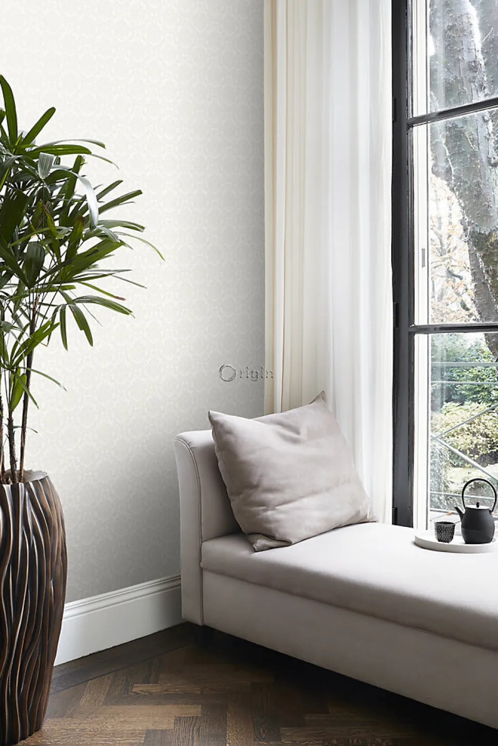 Origin Wallcoverings papier peint ornement blanc - 53 cm x 10.05 m - 346201
