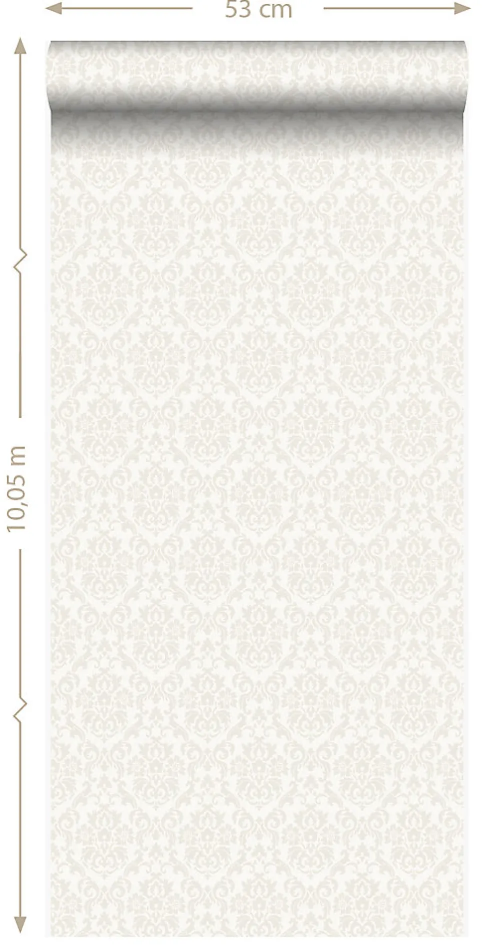 Origin Wallcoverings papier peint ornement blanc - 53 cm x 10.05 m - 346201