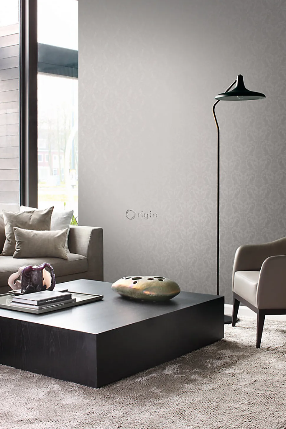 Origin Wallcoverings papier peint ornement gris - 53 cm x 10.05 m - 346217