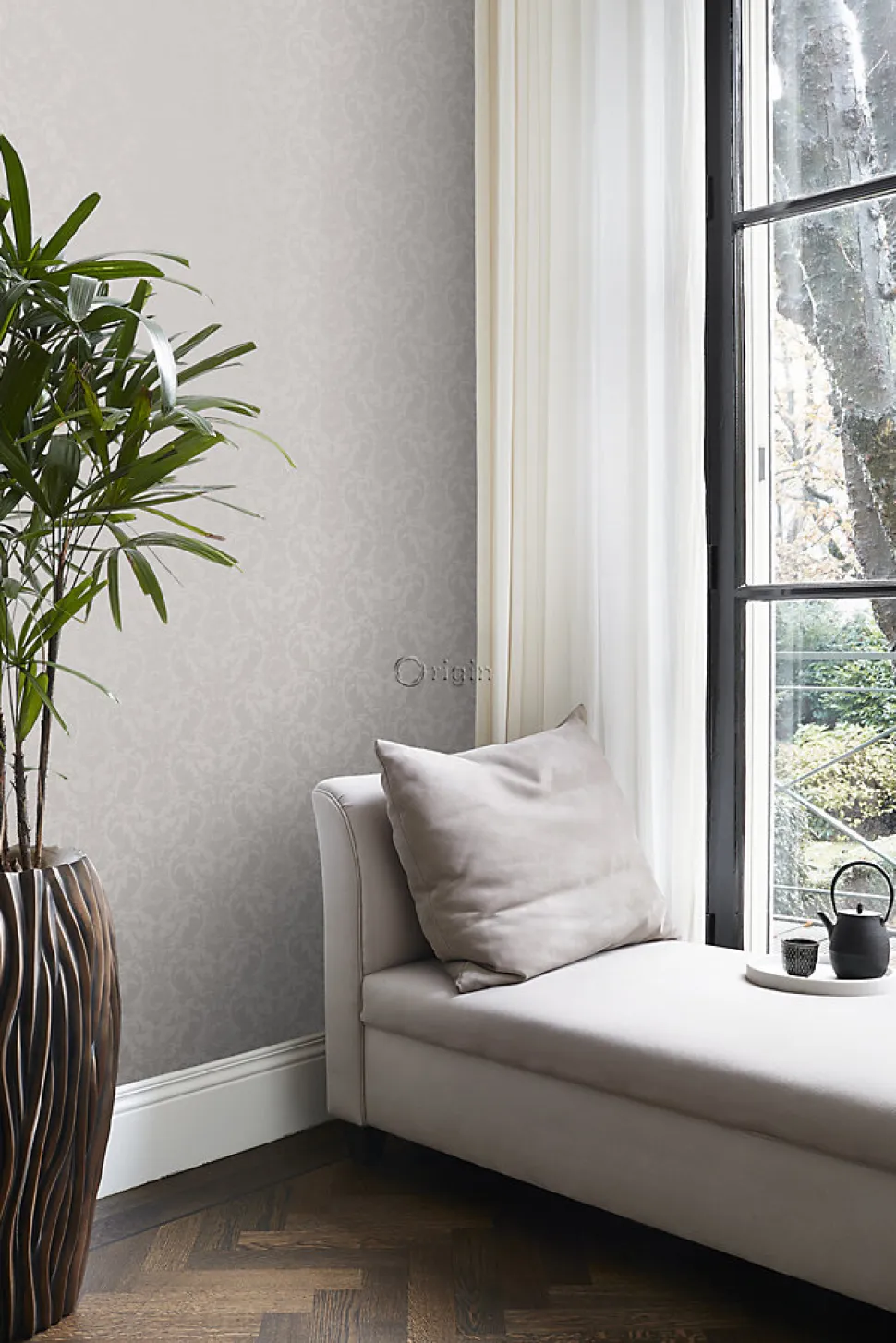 Origin Wallcoverings papier peint ornement gris - 53 cm x 10.05 m - 346217