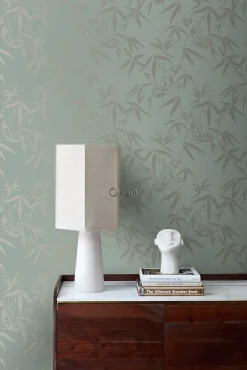 Origin Wallcoverings papier peint feuilles de bambou vert - 53 cm x 10.05 m - 347736