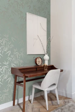 Origin Wallcoverings papier peint feuilles de bambou vert - 53 cm x 10.05 m - 347736