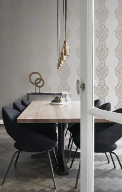 Origin Wallcoverings papier peint ornement taupe et bronze brillant - 53 cm x 10.05 m - 346212