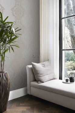 Origin Wallcoverings papier peint ornement taupe et bronze brillant - 53 cm x 10.05 m - 346212