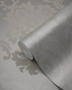 Origin Wallcoverings papier peint ornement taupe et bronze brillant - 53 cm x 10.05 m - 346212