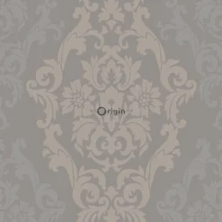 Origin Wallcoverings papier peint ornement taupe et bronze brillant - 53 cm x 10.05 m - 346212