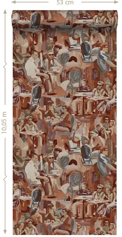 Origin Wallcoverings papier peint motif figurativ brun rouille - 53 cm x 10.05 m - 347420