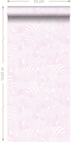Origin Wallcoverings papier peint zèbres rose clair - 53 cm x 10.05 m - 346835