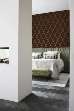 Origin Wallcoverings papier peint à carreaux brun mat et bronze brillant - 53 cm x 10.05 m - 345717