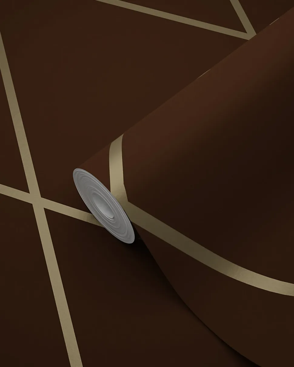 Origin Wallcoverings papier peint à carreaux brun mat et bronze brillant - 53 cm x 10.05 m - 345717