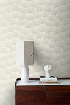 Origin Wallcoverings papier peint feuilles de ginkgo beige et or - 53 cm x 10.05 m - 347730