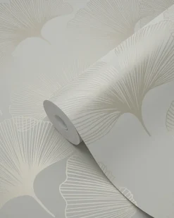 Origin Wallcoverings papier peint feuilles de ginkgo beige et or - 53 cm x 10.05 m - 347730