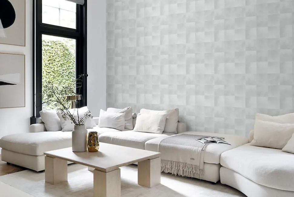 Origin Wallcoverings papier peint peau d'animal avec texture de fourrure gris chaud clair - 53 cm x 10.05 m - 347485