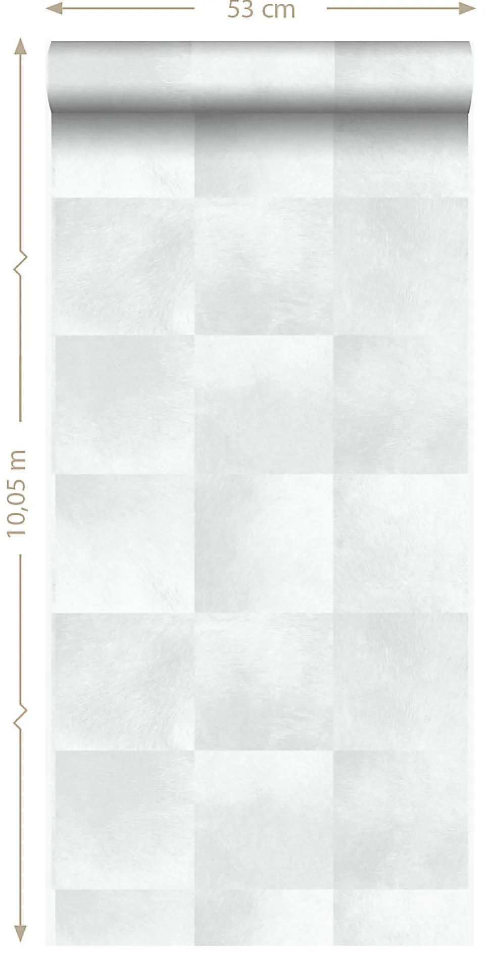 Origin Wallcoverings papier peint peau d'animal avec texture de fourrure gris chaud clair - 53 cm x 10.05 m - 347485