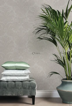 Origin Wallcoverings papier peint ornement taupe clair - 53 cm x 10.05 m - 347037