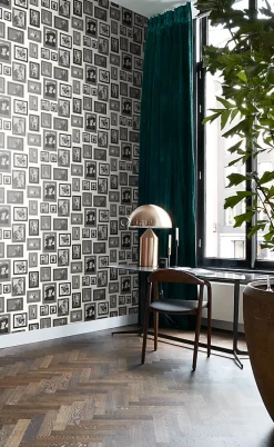 Origin Wallcoverings papier peint motif pictural noir et blanc - 53 cm x 10.05 m - 347462