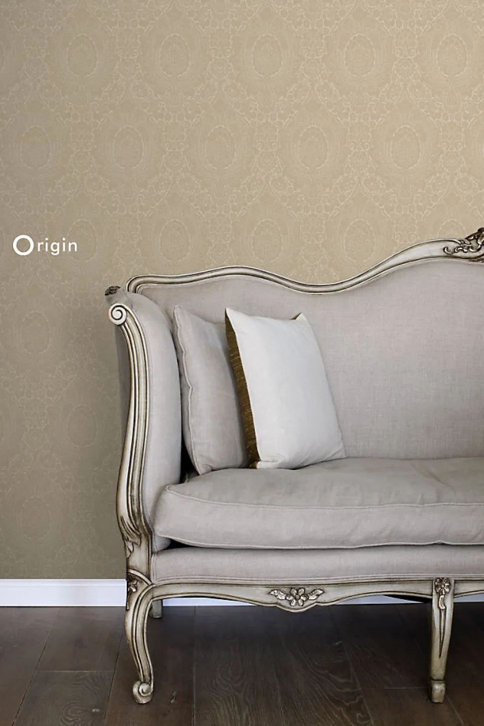Origin Wallcoverings papier peint ornement beige champagne - 53 cm x 10.05 m - 345427