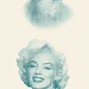 Origin Wallcoverings papier peint Marilyn Monroe blanc et turquoise - 53 cm x 10.05 m - 326349