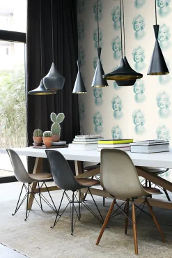 Origin Wallcoverings papier peint Marilyn Monroe blanc et turquoise - 53 cm x 10.05 m - 326349