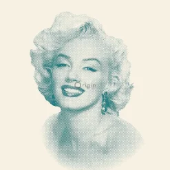 Origin Wallcoverings papier peint Marilyn Monroe blanc et turquoise - 53 cm x 10.05 m - 326349