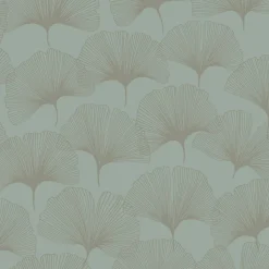 Origin Wallcoverings papier peint feuilles de ginkgo vert cendré - 53 cm x 10.05 m - 347733