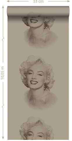 Origin Wallcoverings papier peint Marilyn Monroe bronze brillant - 53 cm x 10.05 m - 326351