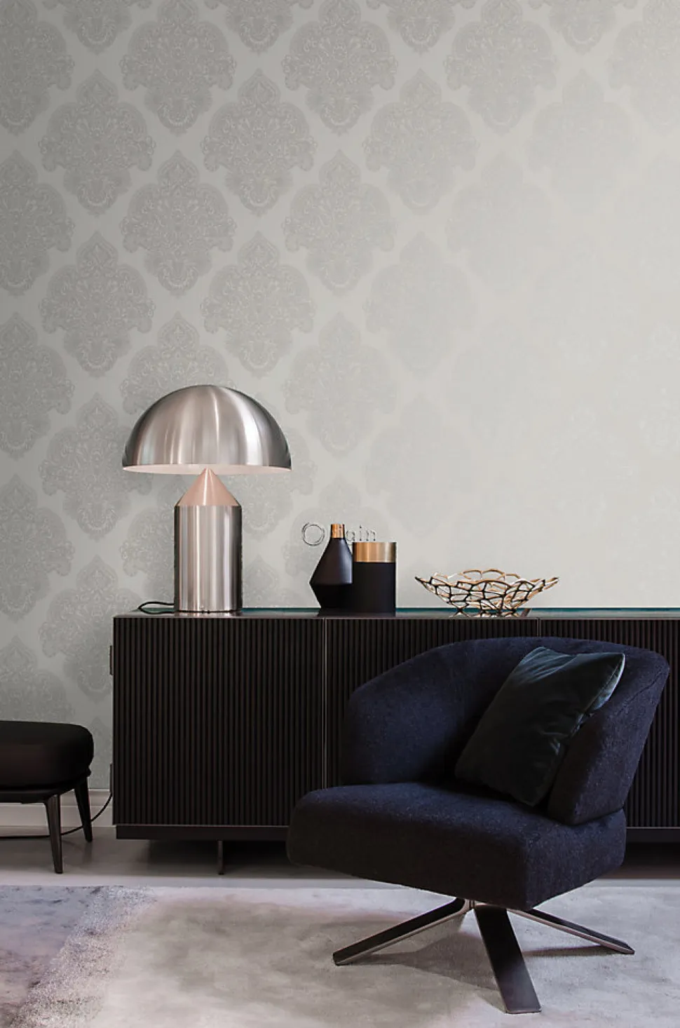 Origin Wallcoverings papier peint ornement taupe - 53 cm x 10.05 m - 345915