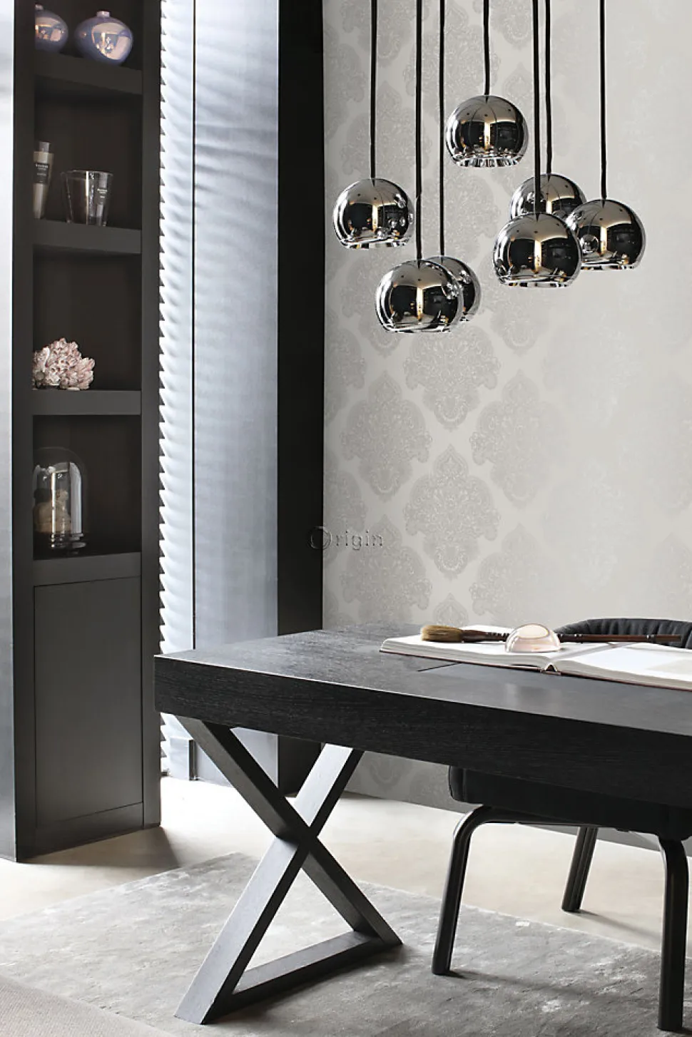 Origin Wallcoverings papier peint ornement taupe - 53 cm x 10.05 m - 345915