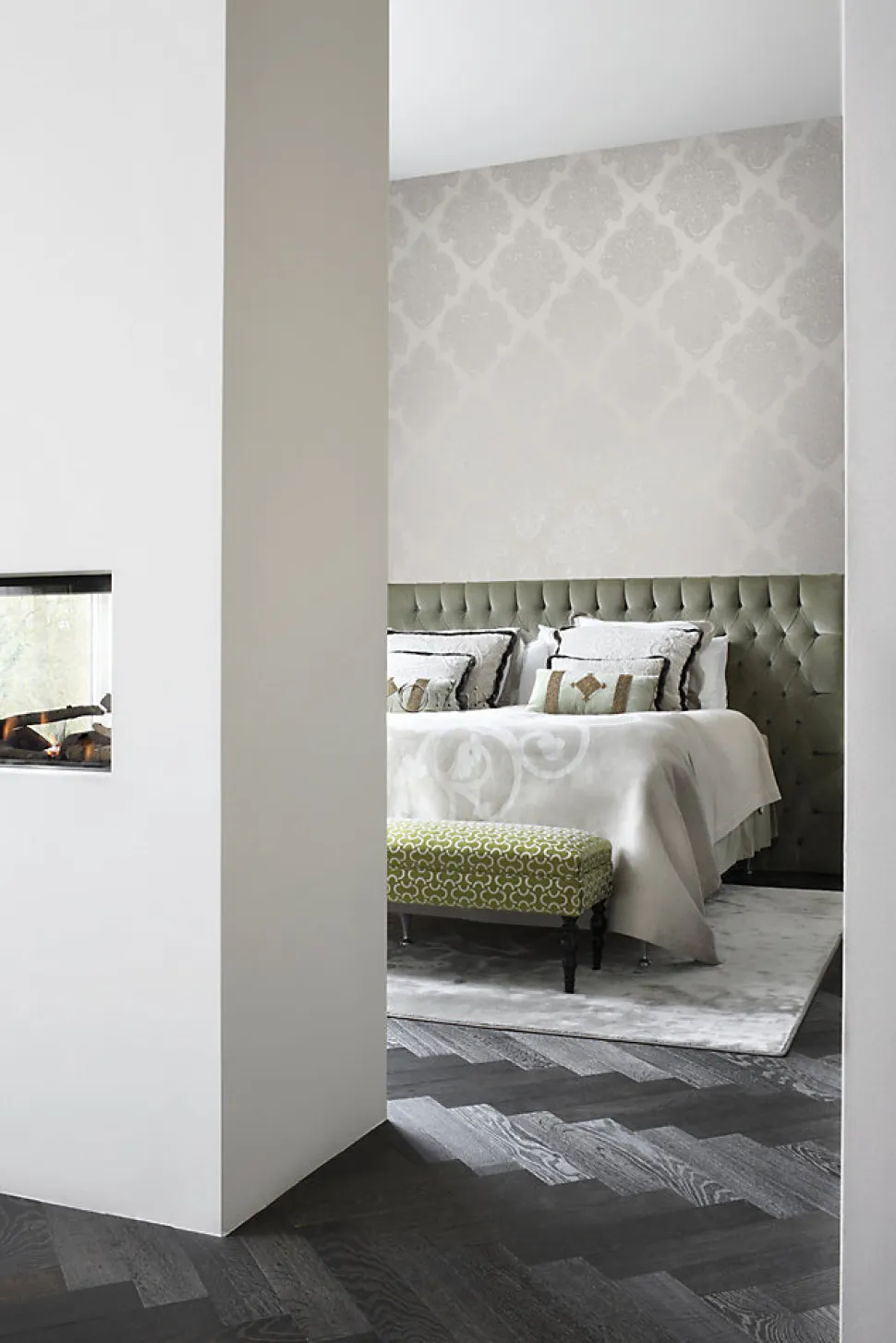 Origin Wallcoverings papier peint ornement taupe - 53 cm x 10.05 m - 345915