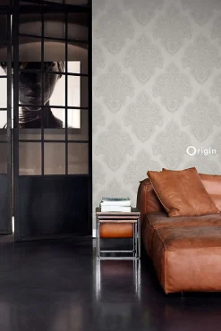 Origin Wallcoverings papier peint ornement taupe - 53 cm x 10.05 m - 345915