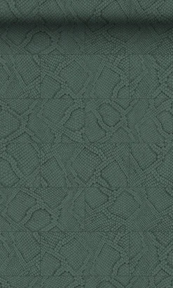 Origin Wallcoverings papier peint motif de carrellages avec imitation peau de serpent bleu canard - 53 cm x 10.05 m - 347788
