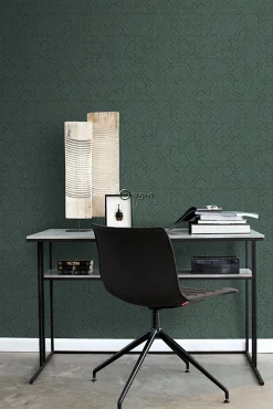 Origin Wallcoverings papier peint motif de carrellages avec imitation peau de serpent bleu canard - 53 cm x 10.05 m - 347788