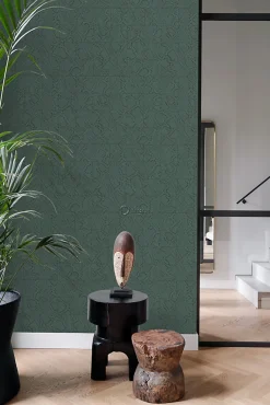Origin Wallcoverings papier peint motif de carrellages avec imitation peau de serpent bleu canard - 53 cm x 10.05 m - 347788