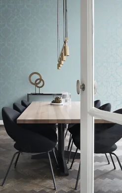 Origin Wallcoverings papier peint ornement bleu glace - 53 cm x 10.05 m - 346237