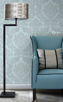 Origin Wallcoverings papier peint ornement bleu glace - 53 cm x 10.05 m - 346237
