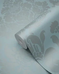 Origin Wallcoverings papier peint ornement bleu glace - 53 cm x 10.05 m - 346237