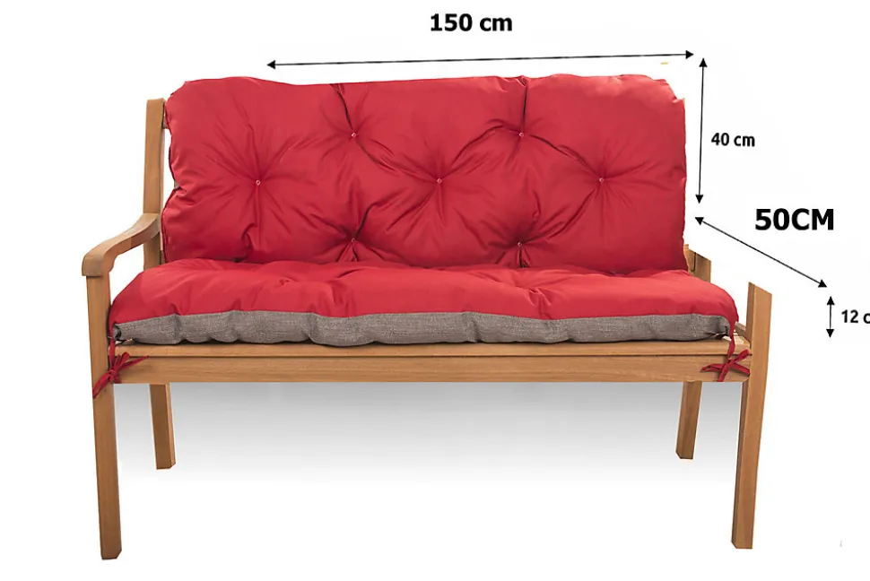 oussin pour banc de jardin 150x50x40cm coussin de banc de jardin Rouge coussin de balançoire coussin de banc extérieur