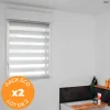 Pack éco de 2 stores Jour Nuit Gris H 150 cm x L 32 cm sans perçage