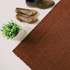 Paillasson - Tapis brosse Coco - Rouille - Ep 17 mm - Rouleau de 2m x 9m