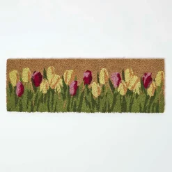 Paillasson coco antidérapant tulipes - HOMESCAPES