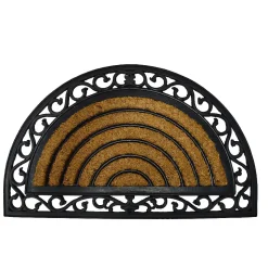 Paillasson coco caoutchouc Bugala GoodHome demi-lune L.45 x l.75 cm