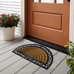 Paillasson coco caoutchouc Bugala GoodHome demi-lune L.45 x l.75 cm