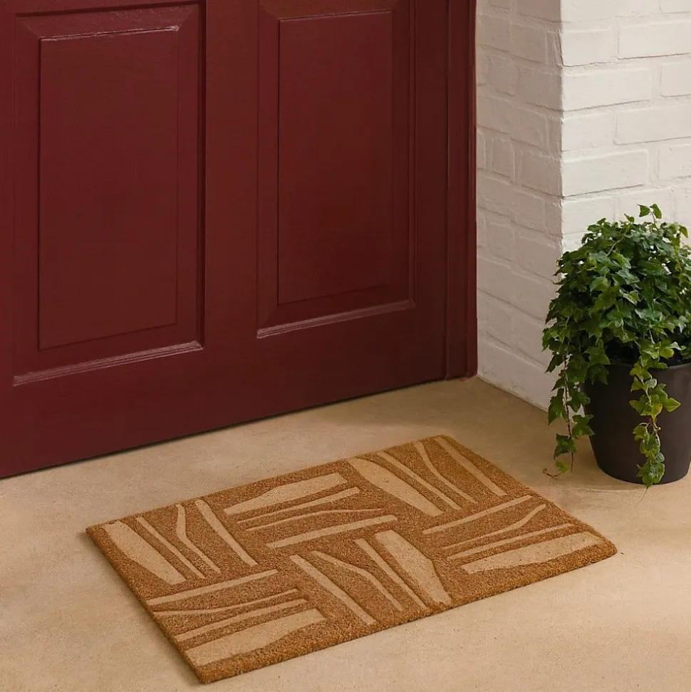 Paillasson coco embossé motifs primitifs 40x60cm
