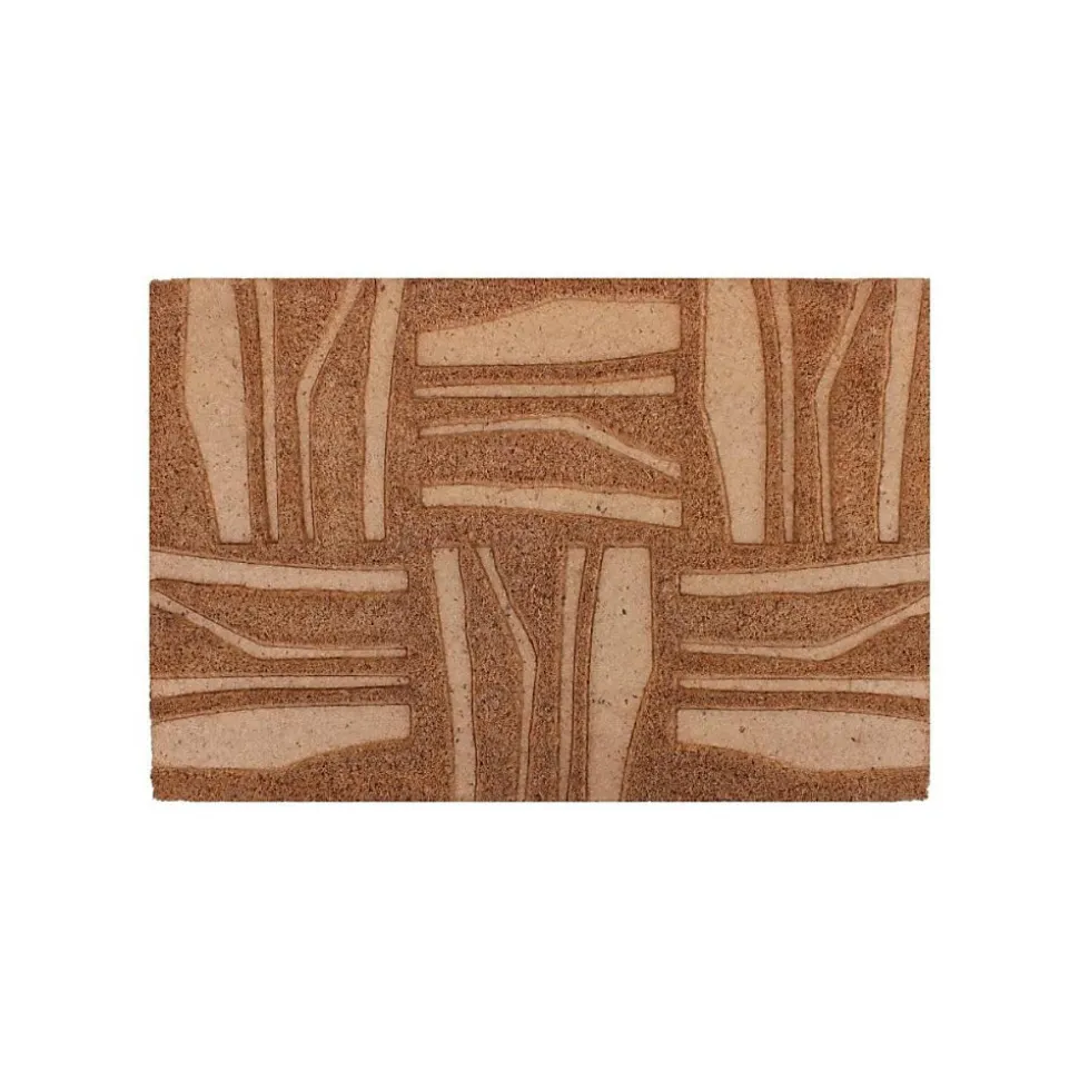 Paillasson coco embossé motifs primitifs 40x60cm