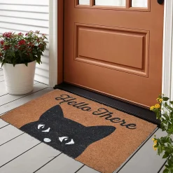 Paillasson coco Kebir Chat Hello there GoodHome L.60 x l.40 cm