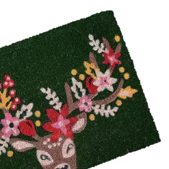 Paillasson de Noël en fibre de coco naturelle imprimé cerf 40 x 60 cm GoodHome