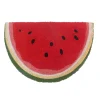 Paillasson d'entrée demi lune pastèque antidérapant en fibre de coco rouge L.60 x l.40cm Ornami