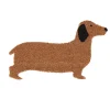 Paillasson en fibres naturelles de coco en forme de teckel, 75 cm - HOMESCAPES