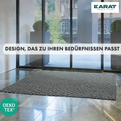 Paillasson Mélange, Tapis de Porte pour l'entrée, label OEKO-TEX standard 100, Noir et Blanc, 200 x 300 cm