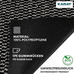 Paillasson Mélange, Tapis de Porte pour l'entrée, label OEKO-TEX standard 100, Noir et Blanc, 200 x 250 cm